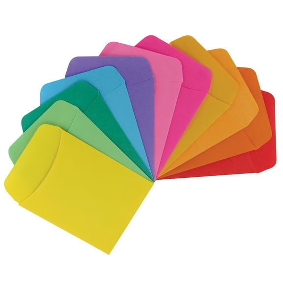 Hygloss Non-Adhesive Library Pockets, Bright Colors, Pack of 30