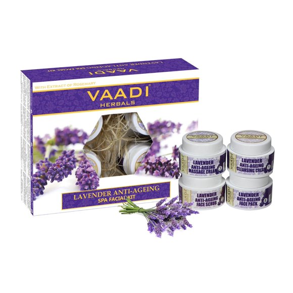 Vaadi Herbals Facial Kit - Lavender And Rosemary Spa Facial Kit - All Natural - Suitable For All Skin Types And Both For Men And Women - 70 Grams
