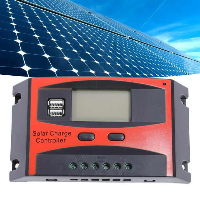 12/24V Solar Controller, Large LCD Screen Display, Adjustable Parameters, Dual USB Ports Outputs, Intelligent , MPPT Tracking for Solar Charging Controller
