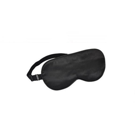 Silk Eye Mask Eye Shade Cover for Sleep with Strap - Pure Black