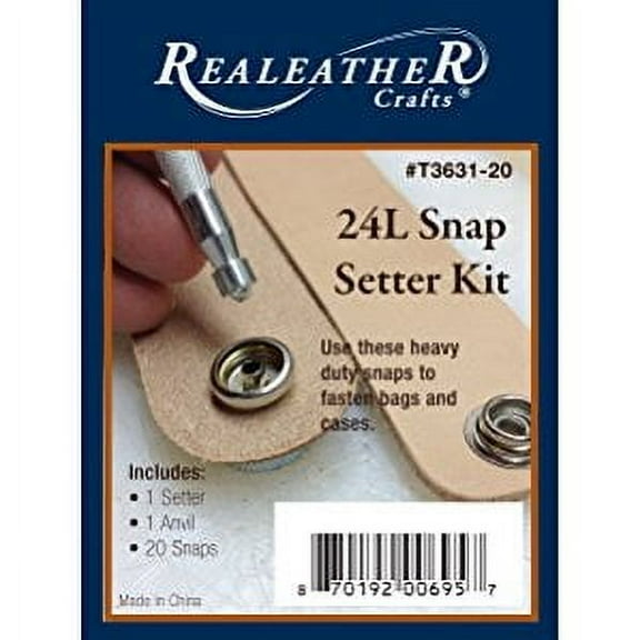 Realeather(R) Crafts 24L Snap Setter Kit-Nickel