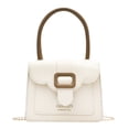 thumbnail image 2 of Bolsa Bolsos de hombro de color de empalme para mujer Bolso cruzado con solapa de cadena de PU (Blanco) Tmvgtek Para estrenar, 2 of 9