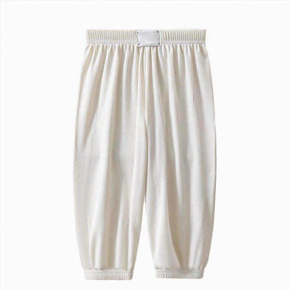 7-8T Toddler Solid Color Lightweight Jogger Pants, Elastic Waist Loose Casual Trousers for Boys Girls 6 12 Months 2T 3T 4T 5T 6T Loungewear Pants All Seasons,White
