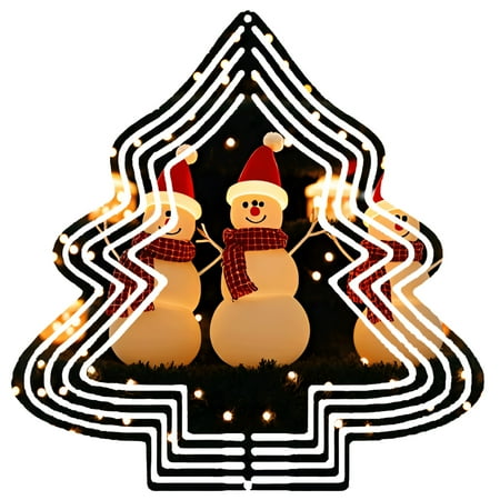 Metal Hanging Christmas Tree Wind Decorations – Festive Garden Spinners with Cheerful Snowmen Design for Yard and Garden Decor Metal Hanging Christmas Tree Wind Decorations – Festive Garden Spinners with Cheerful Snowmen Design for Yard and Garden Decor