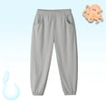 thumbnail image 3 of WAVSUF Jogger Pants for Girls Elastic Waist with Pockets Lightweight Summer Lounge Sweatpants Gray 9, 3 of 10
