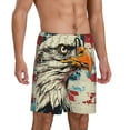 thumbnail image 2 of Xecao Retro American Eagle Print Men's Sleepwear Shorts Pajama Bottom Lounge Short ,Nightwear with Convenient Pockets for Relaxed Home Wear-Medium, 2 of 6