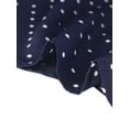 thumbnail image 5 of Allegra K Women's Ruffle Tie V Neck Button Down Polka Dots Blouse Shirts, 5 of 5