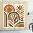 thumbnail image 4 of Ambesonne Monstera Shower Curtain, Abstract Art Huge Leaf on a Marble Background Print Mid Century Boho, Cloth Fabric Bathroom Decor Set with Hooks, 69" W x 70" L, Dark Rust Beige Green, 4 of 10