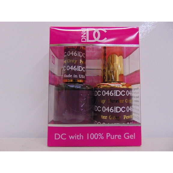 DND - DC Duo Soak off Gel & Matching nail polish, #046 - Pewter Gray