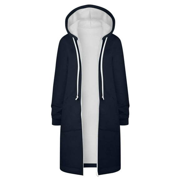 Timegard Chandail à Capuchon pour Femmes Chandails en Molleton à Fermeture Éclair Manches Longues Automne Hiver Décontracté Confortable Vestes Longues Manteau