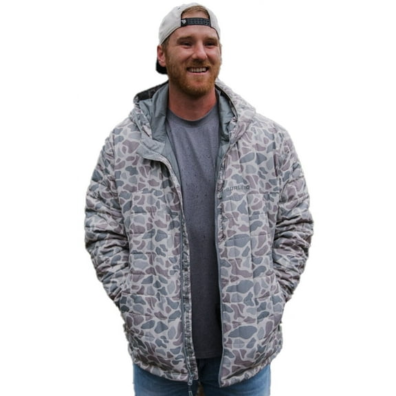 Burlebo Men's Horizontal Quilted Insulated Puffer Jacket with Hood