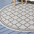 thumbnail image 4 of SAFAVIEH Courtyard Claudia Geometric Indoor/Outdoor Area Rug, Light Grey/Black, 6'7" x 6'7" Round, 4 of 6