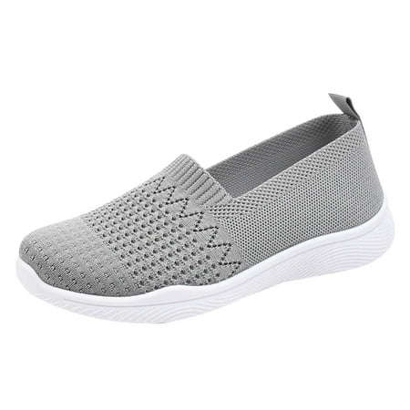 

Womens Sneakers Womens Sneakers Breathable Fashion Comfortable Casual Slip On Sneakers Gray