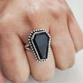thumbnail image 6 of Coffin Shape Black Onyx Ring, Natural Black Onyx Ring, December Birthstone, Womens Ring, Coffin Ring, 925 Sterling Silver, Christmas, Handmade, Statement Jewelry, Coffin Shape Gemstone Ring, 6 of 7
