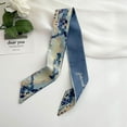 thumbnail image 1 of Pañuelo de seda pequeño y largo verde para mujer, lazo fino y angosto para el cabello, lazo para bolso, decoración, cinta de regalo, 1 of 6