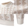 thumbnail image 5 of Men's Standing neck Sweater Waffle Patterned Long Sleeve Cable Knit Sweater, 5 of 9