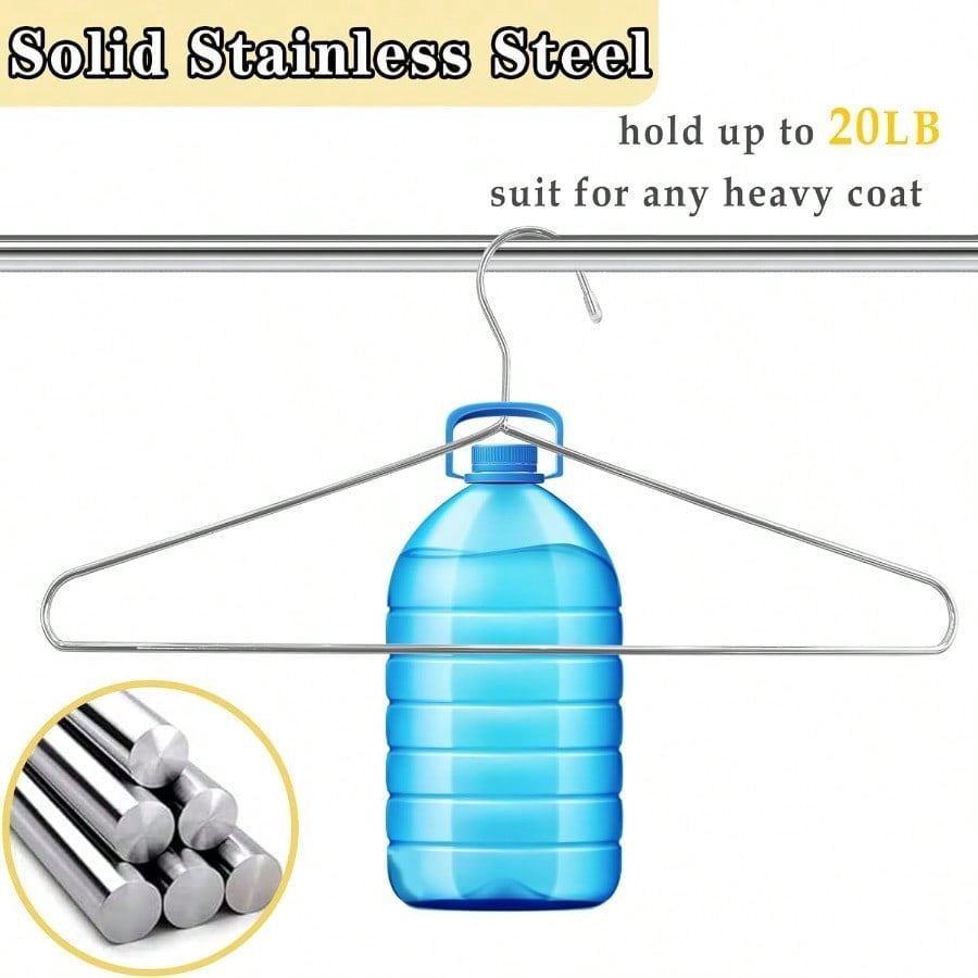 50 Pack Metal Coat Hangers Clothing Hangers Heavy Duty Stainl Steel for Coat Clothes Shirt Suit Pant 16.4 Inch Sier Wire Hanger