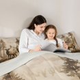 thumbnail image 4 of Castle Fairy Rustic Jungle Elk Full Size Comforter Sets 3-Piece,Smooky Mountain Woodland Bedding Comforter Set,Taupe Brown Cream,Grey Reversible,1 Comforter and 2 Pillowcases, 4 of 6