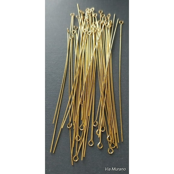 3" 24g Brass Wire Wrapper Eye Pins (Pack 50).  Use them in conjunction with our Snapeez Jump Rings The Ultra Secure | No Solder Jump Ring. Made in USA.
