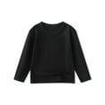 thumbnail image 3 of Inglocry Girls Crew Neck Long Sleeve Shirts Trendy Cute Youth Tops Kids Fall Back to School Clothes Black 140, 3 of 4