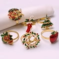 thumbnail image 5 of GadgetVLot 1 pcs Elk Snowflake Buckle Bell Christmas Day Christmas Tree Napkin Ring, 5 of 13