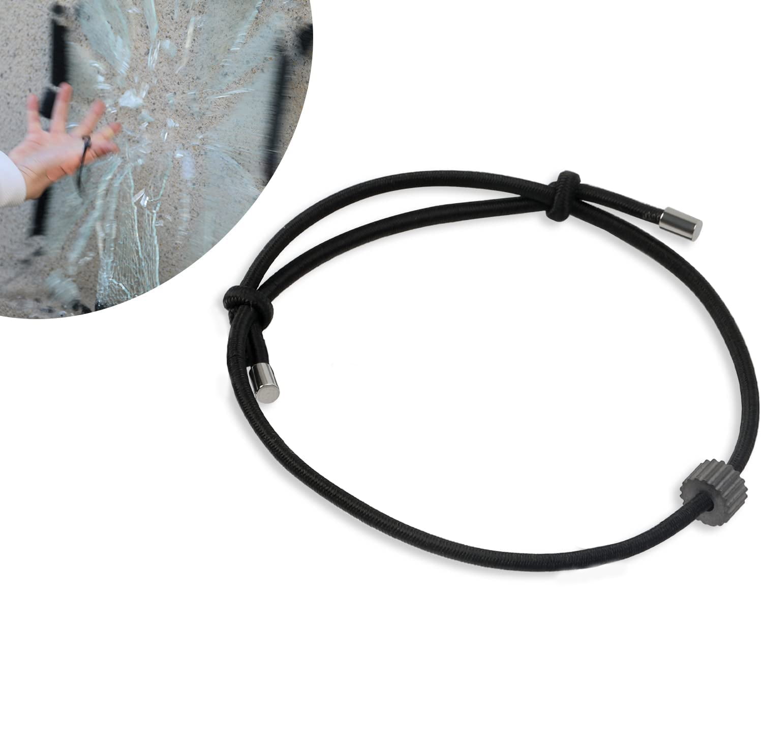 Window Breaker Bracelet Wrist Strap with Tungsten Carbide Bead Car