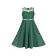 thumbnail image 1 of Girls Dress Dark Green Rhinestone Chiffon Bridesmaid Party Maxi 7 Years, 1 of 5