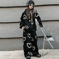 thumbnail image 2 of XEGLSBU Back to School Outfits for Girls 4Th Grade Girls Outfits Set Kids Fall Outfit Long Sleeve Hoodie and Pants Two Piece Set with Digital Print for Toddlers and Children d-Black Size 11-12 Years, 2 of 8