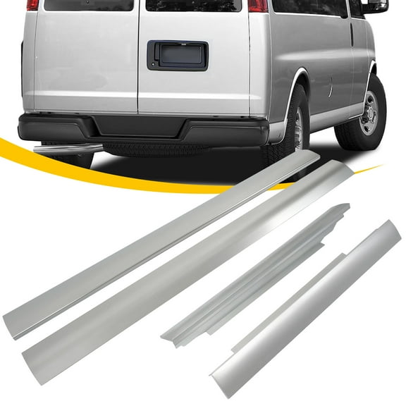 Rocker Panel Set of Left & Right Silvery For Chevy Express/GMC Savana 1996-2014