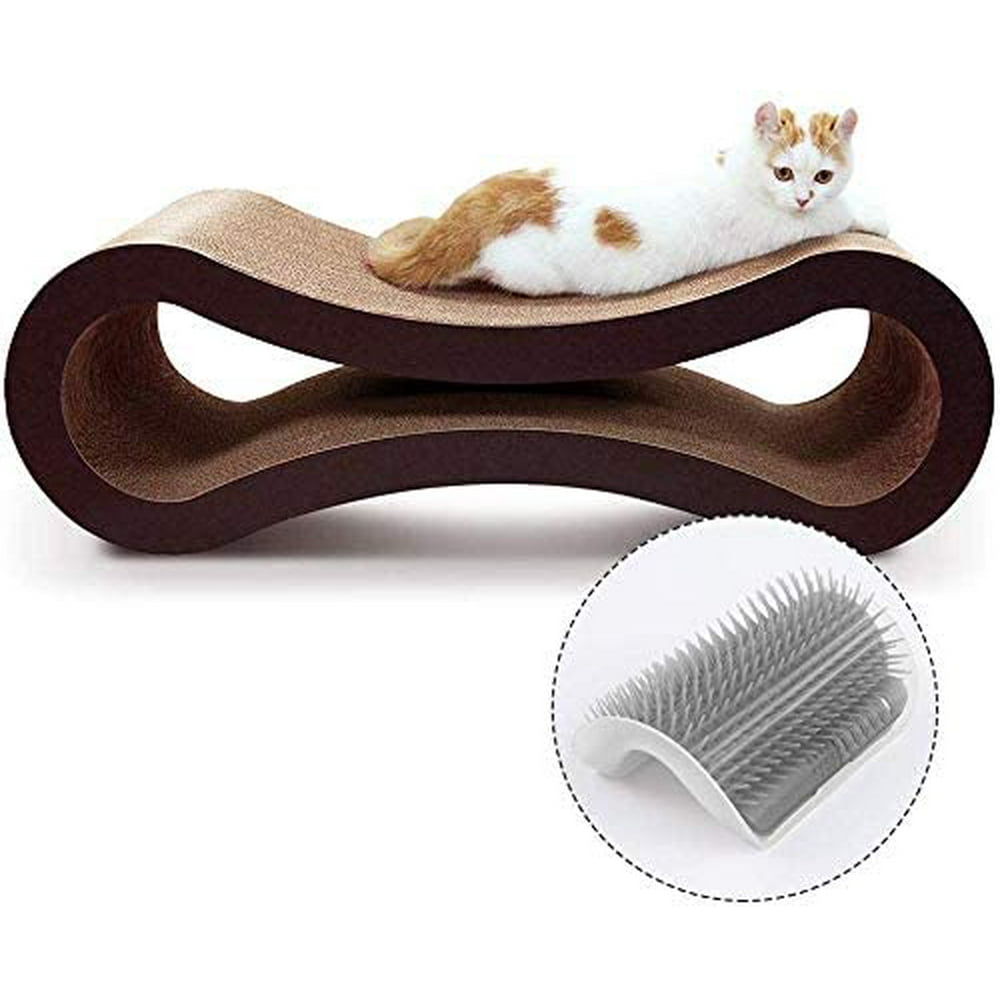 ScratchMe Cat Scratching Post Lounge Bed, Cat Scratcher Cardboard Board