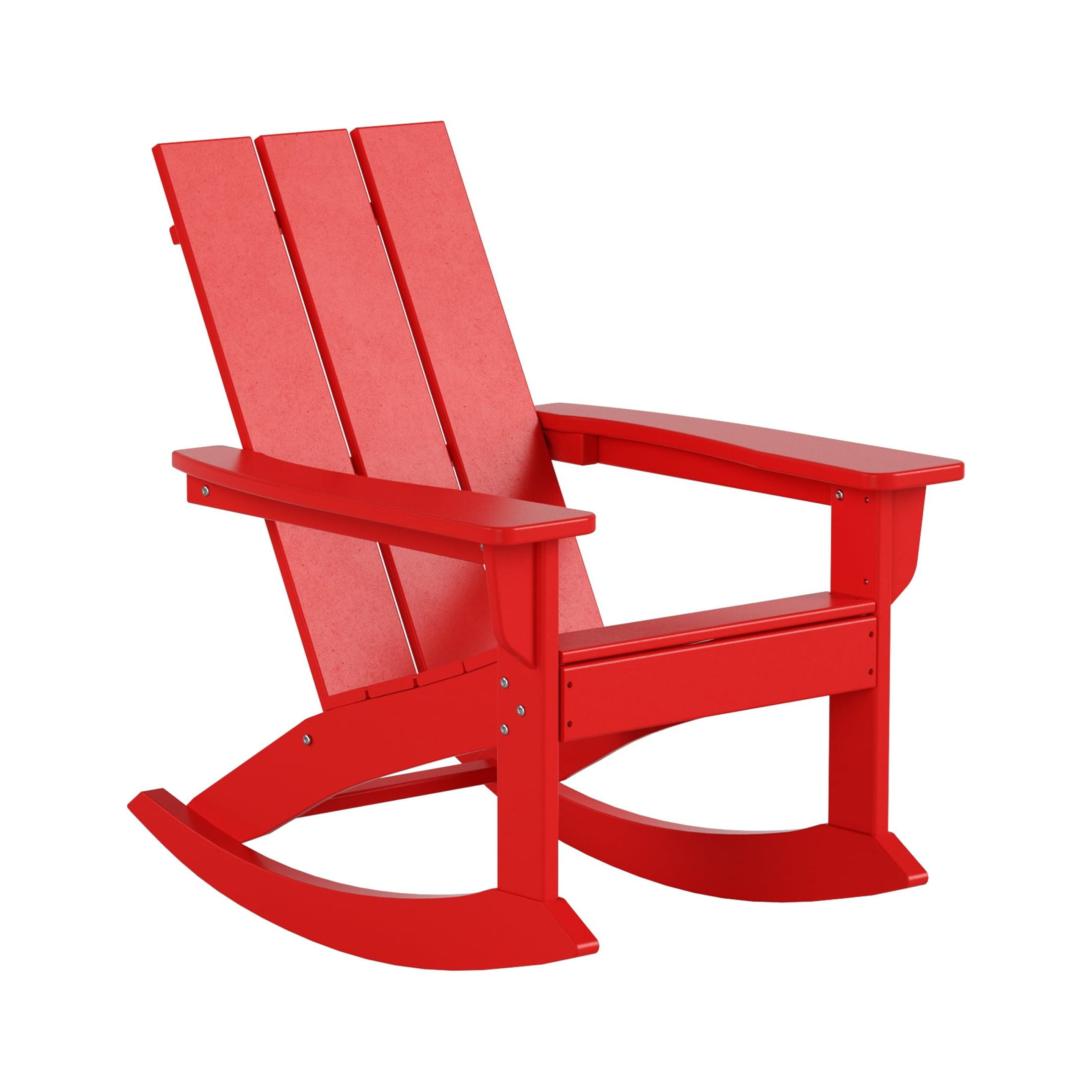 WestinTrends 3-Piece Poly Lumber Outdoor Patio Set with Large Side Table, Red