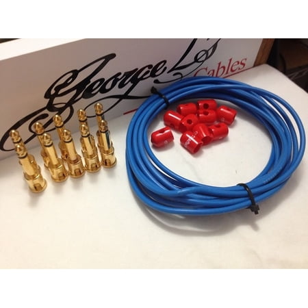 George L's 155 Pedalboard Effects Cable Kit .155 Blue & Red GOLD - 10/10/10