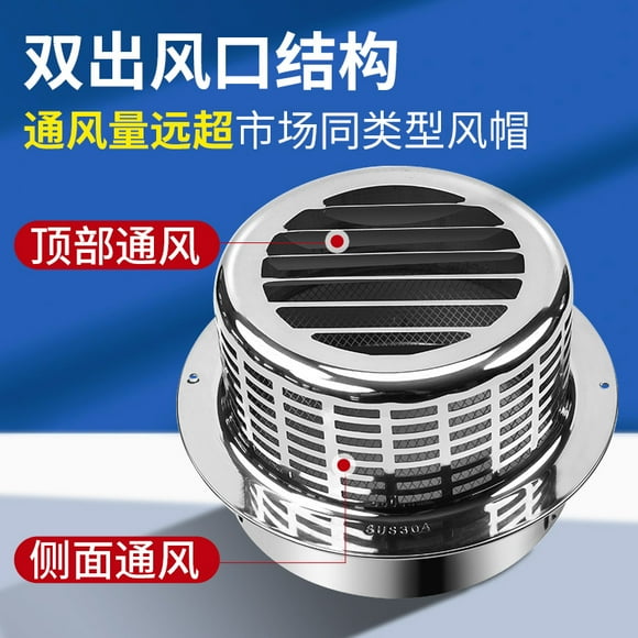 Stainless Steel Exhaust Air Vent Cover for Kitchen Exhaust Fan Outdoor Vents Hood Range Hood Ventilation Wall Ceiling