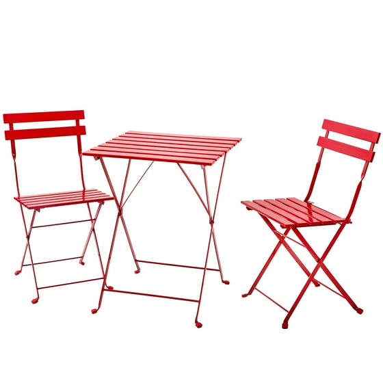 Merax 3 Piece Folding Bistro Set Outdoor Table Chairs Patio Garden Furniture
