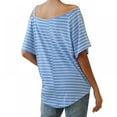 thumbnail image 5 of T-Shirt à Manches Courtes Large et à Col Montant pour Femmes, 5 of 5