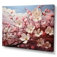 thumbnail image 2 of Designart "Dogwood Dream Pink White painting" Floral Canvas Wall Art, 2 of 5