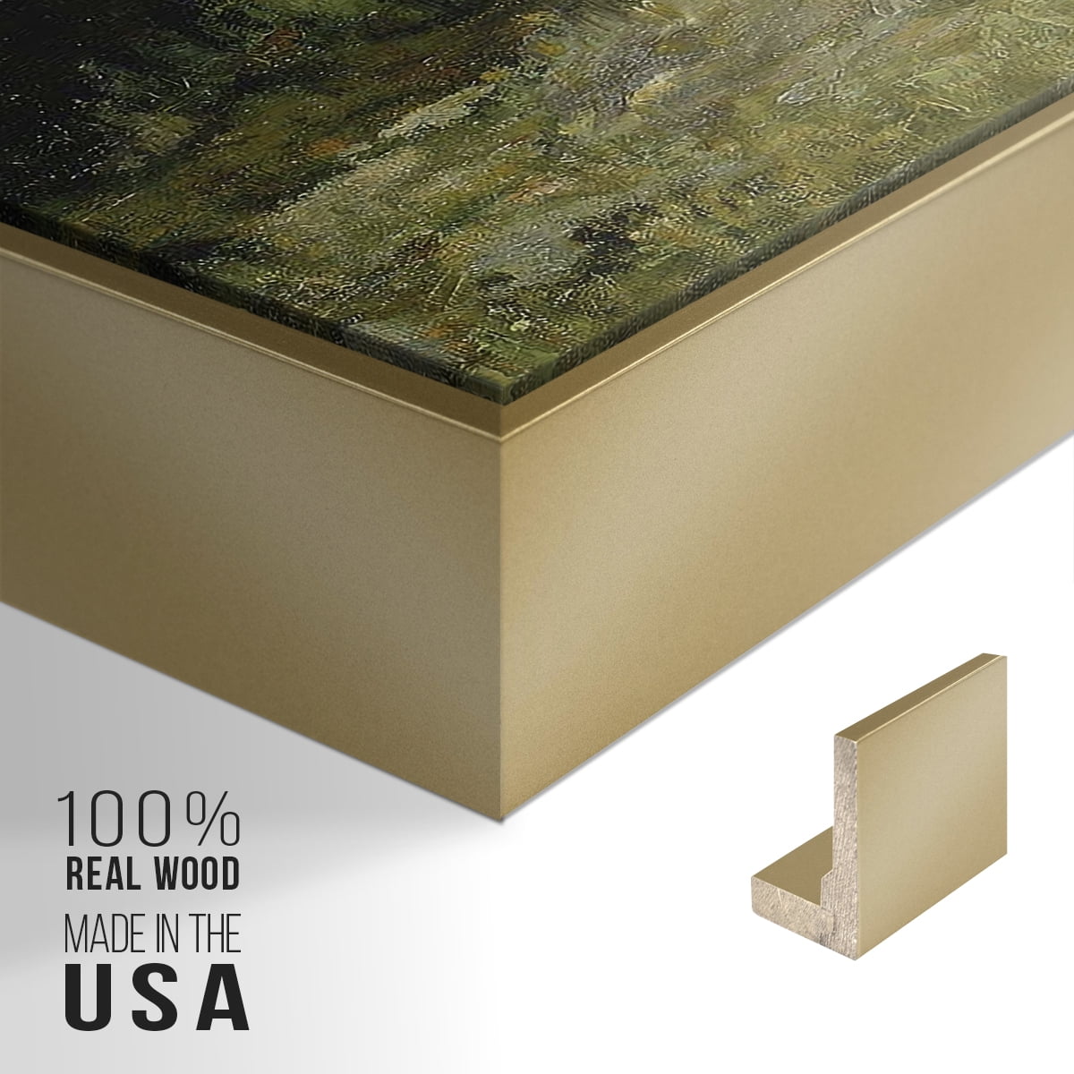 Vintage Landscape-MIII By Wexford Home Framed in Gold Wood Gallery Wrapped Canvas 25 in. x 37 in.