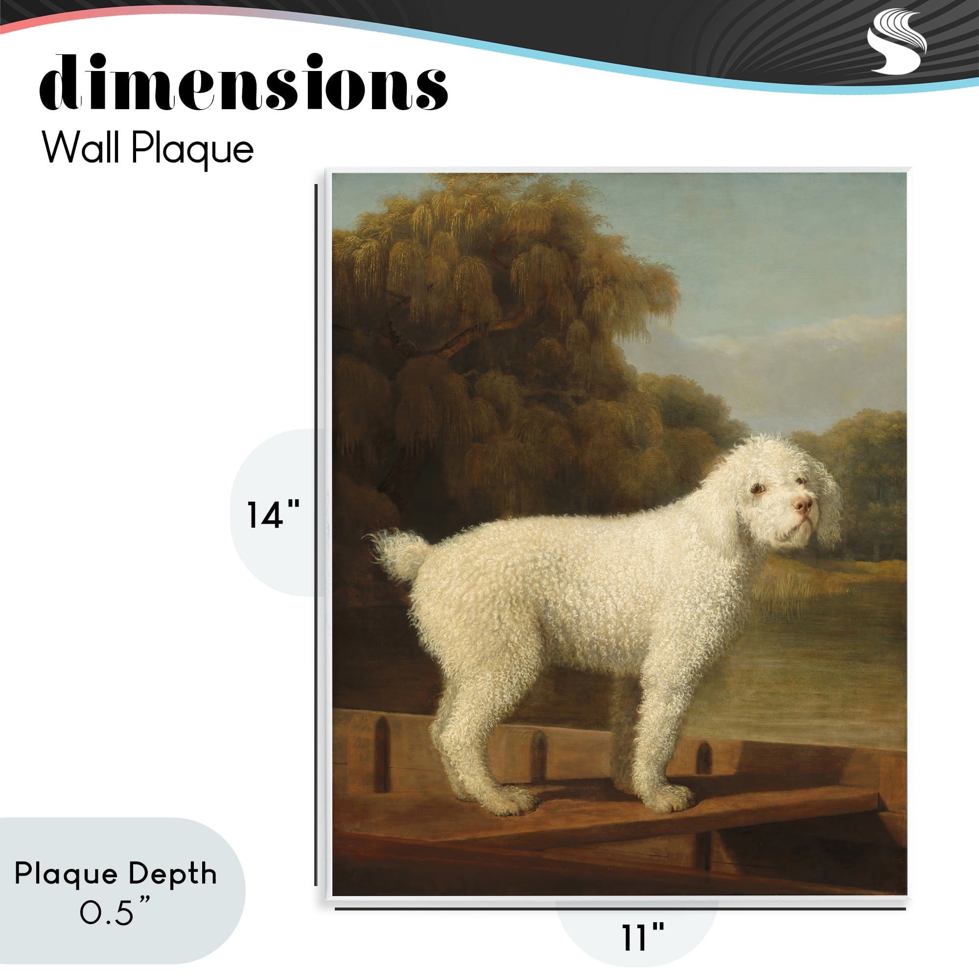 Stupell Industries White Poodle in a Punt Wall Plaque Art, design by Tina LeCour