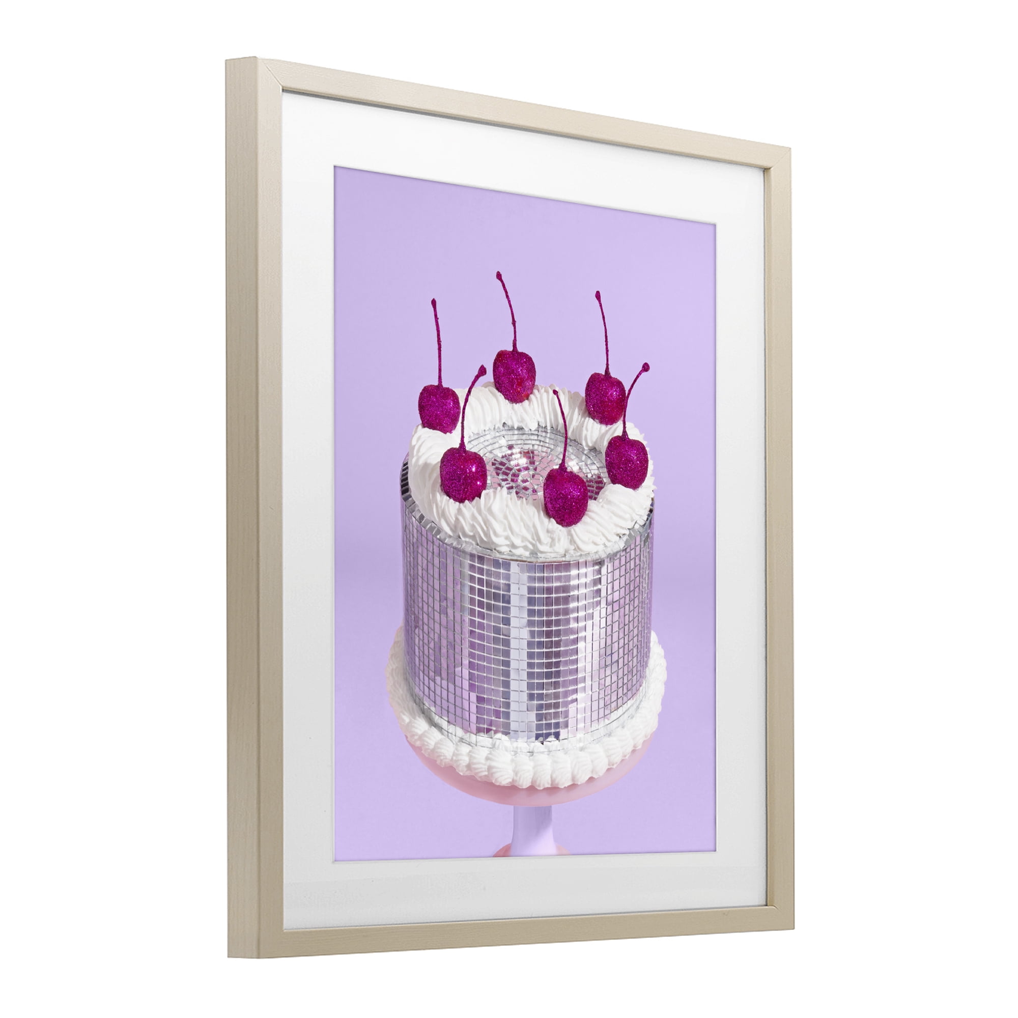 Stupell Industries Gleaming Disco Cake Birch Framed Print Under Glass, design by LISH Creative