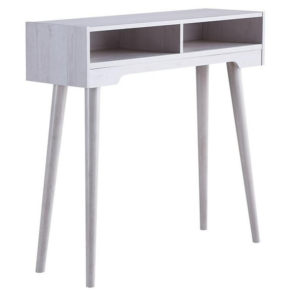 Bowery Hill Contemporary Wood Console Table in Weathered White