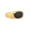 Gold black, variant on Men's Women's Stainless Steel Vintage Personalized Oval Dark Blue Gemstone High Polish Wedding Ring Gold Size 9