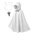 thumbnail image 2 of Medieval Hooded Cloak For Women, Halloween Vintage Knee Length Cape, Ladies Party Wraps With Pendant Necklace, 2 of 7