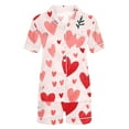 thumbnail image 5 of Feancey Womens Pjs Sets Cute Soft Short Sleeve Button Down Sleepwear with Shorts Matching Set Valentines Day Print Pajamas Two Piece Pink M, 5 of 5