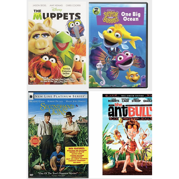 Children's 4 Pack DVD Bundle The Muppets Splash & Bubbles One Big