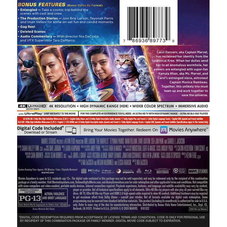 The Marvels (4K Ultra HD + Blu-Ray + Digital Copy) 