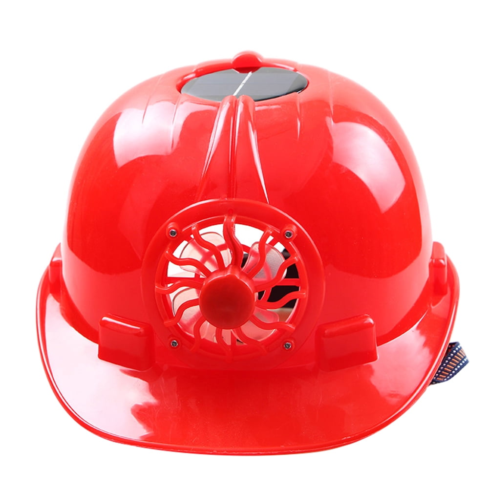 Solar Fan Safety Helmet Hard Ventilate Motorcycle Hat Cap Cooling Cool NEW 