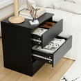 thumbnail image 6 of Homfa 3 Drawers Nightstand, Small Sofa Table, Wooden Storage Cabinet for Living Room, Black Finish, 6 of 8