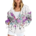 thumbnail image 2 of KBODIU Women Zip Up Hoodies Sweatshirts Girl Fall Casual Drawstring Jackets with Pockets Plus Size Long Sleeve Gradient Print Winter Coats Y2K Fall Hoodie Clothes Outfits, 2 of 6