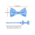 thumbnail image 3 of INSPIRAR CHIC Corbata de moño preatado para hombres con juegos de pañuelos a juego para negocios casuales en azul cielo, talla única, 3 of 5