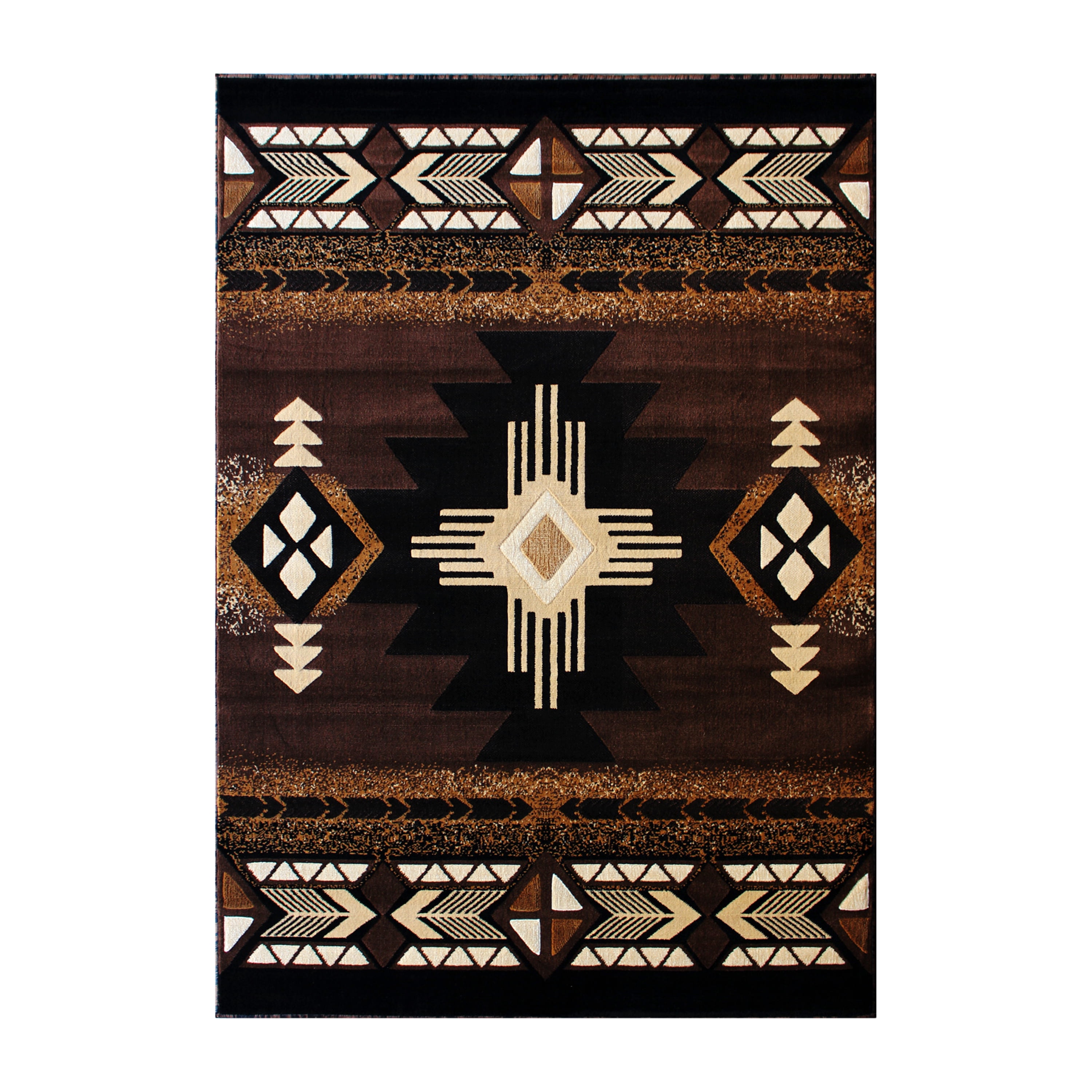 BizChair South West Native Area Rug Design C318 Chocolate (5 Feet X 7 Feet)